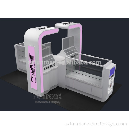Hair store high glossy wooden furniture showcase display stand for hot sale